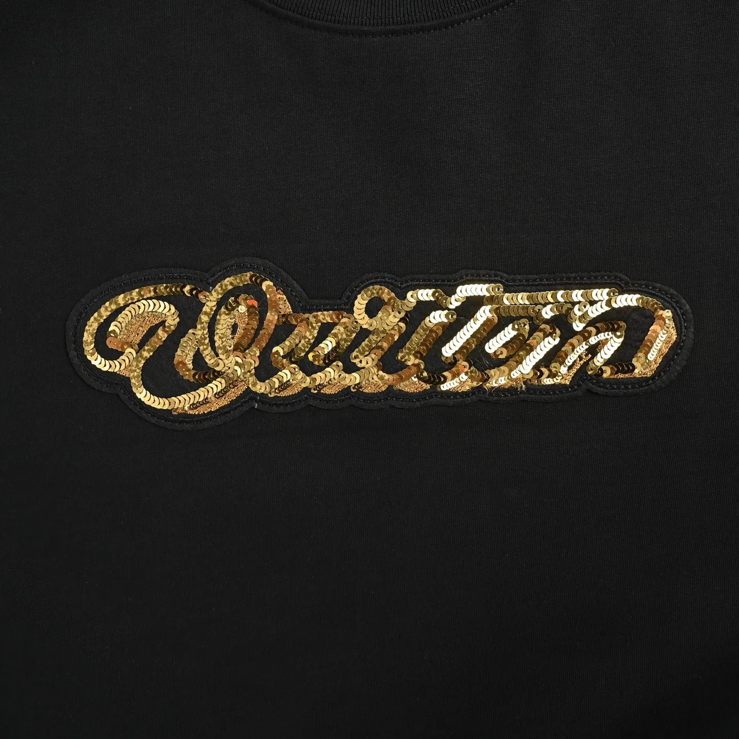 Louis Vuitton/Louis Vuitton Gold sequin letter logo short sleeves